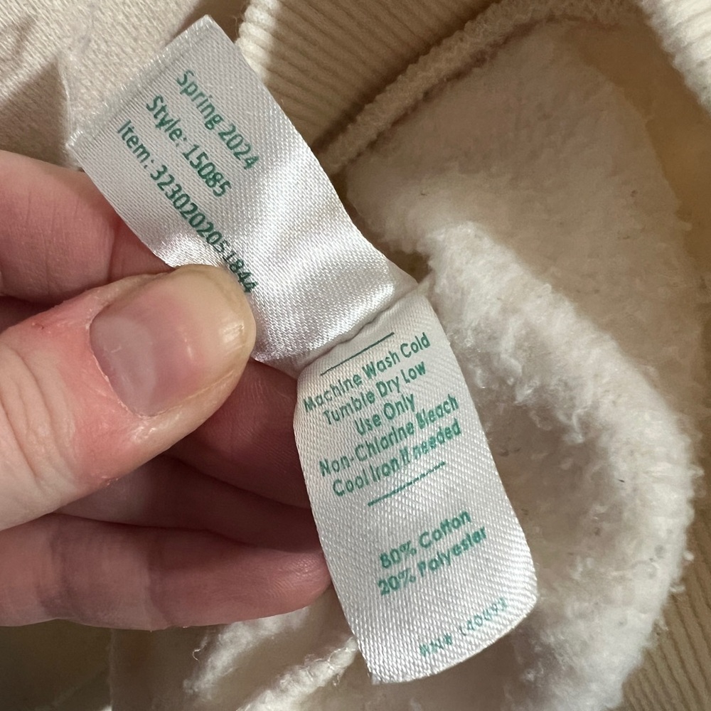 Marine Layer Anytime Sweatshirt Cream with Rainbow Stripes Size Small - Picture 4 of 6